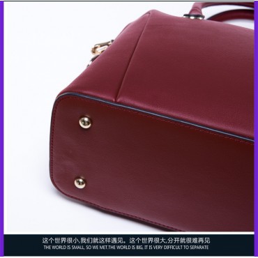 Eliane Genuine Leather Tote Bag Dark Red 75339