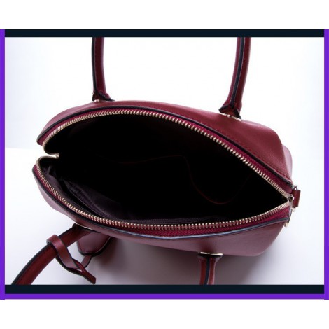 Eliane Genuine Leather Tote Bag Dark Red 75339