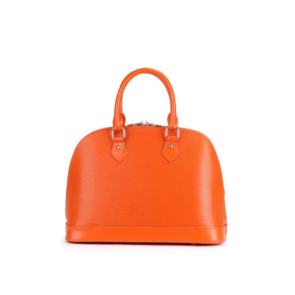 Manon Sac à Main Shopping Cabas en Vrai Cuir de Vache Orange 75338