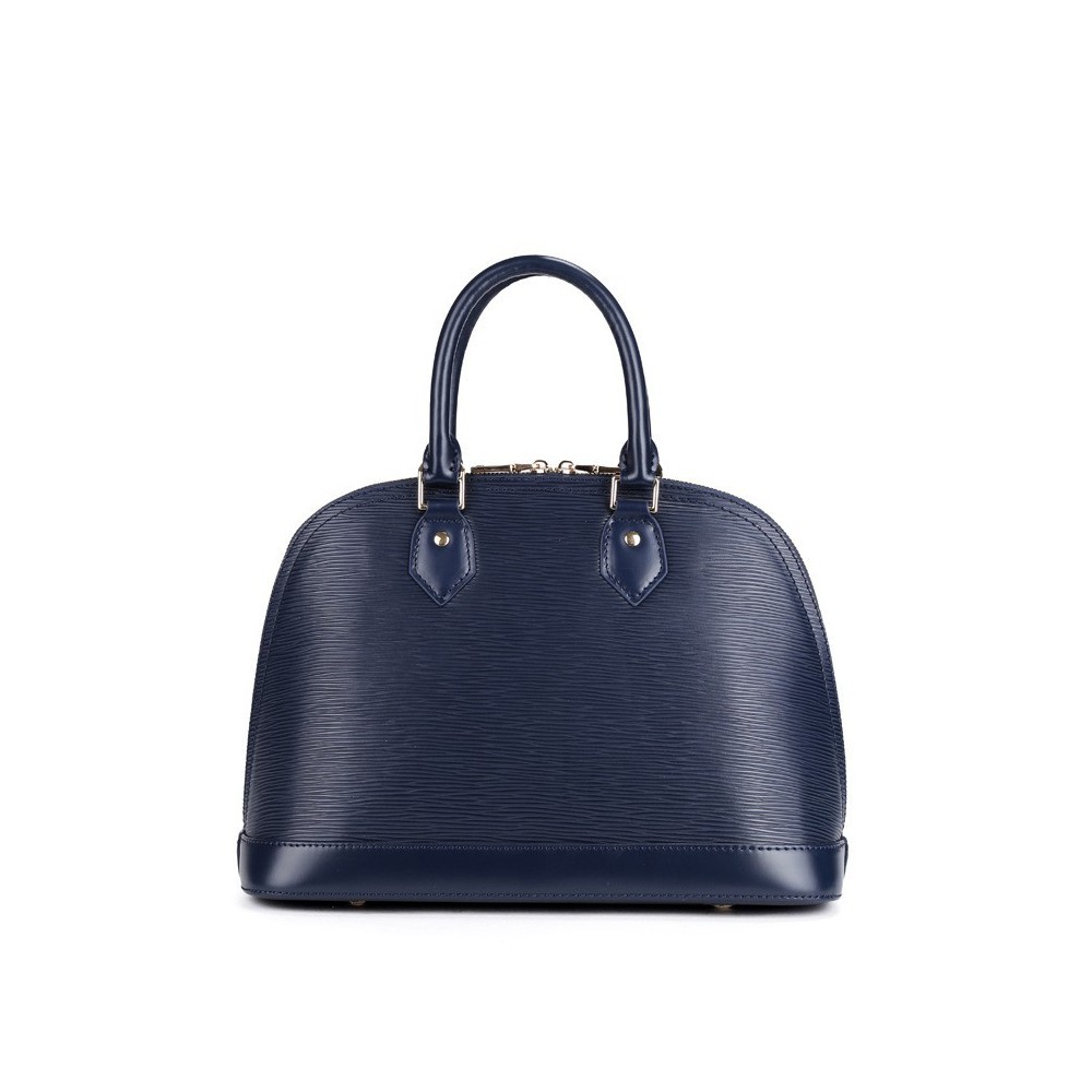 Rosaire « Manon » Top Handle Bag Epi Leather with Padlock Dark Blue 75338