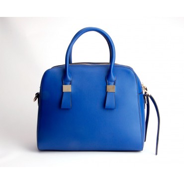Teodora Genuine Leather Tote Bag Blue 75273