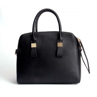 Genuine Leather Tote Bag Black 75273