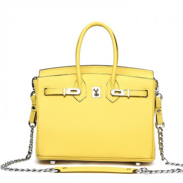 Oxlene Genuine Leather Tote Bag Yellow 75345
