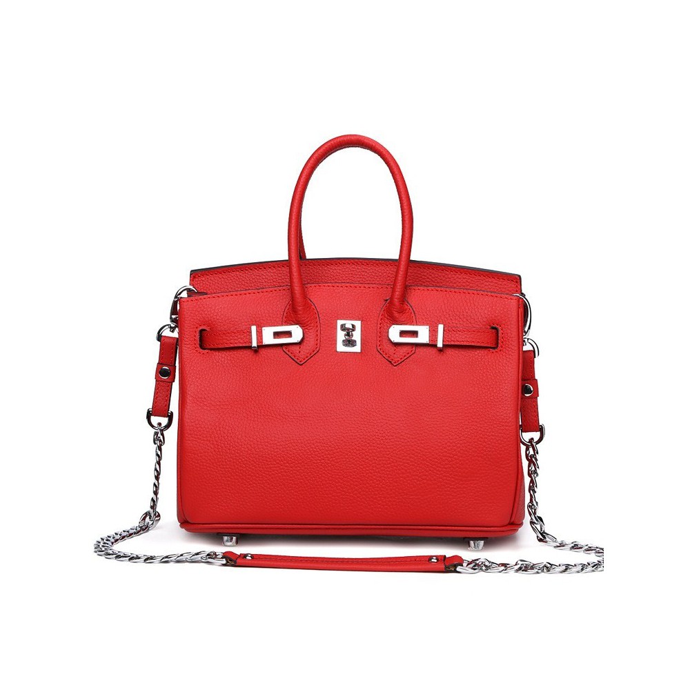 Oxlene Genuine Leather Tote Bag Red 75345