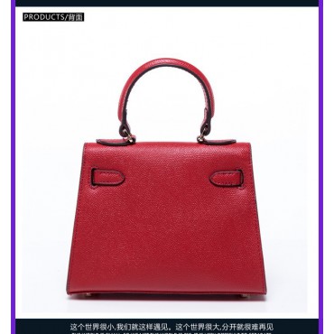 Lester Genuine Leather Satchel Bag Red 75351