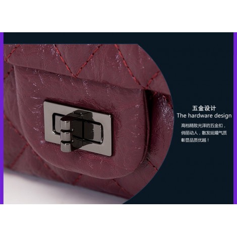 Aubin Genuine Leather Shoulder Bag Dark Red 75352