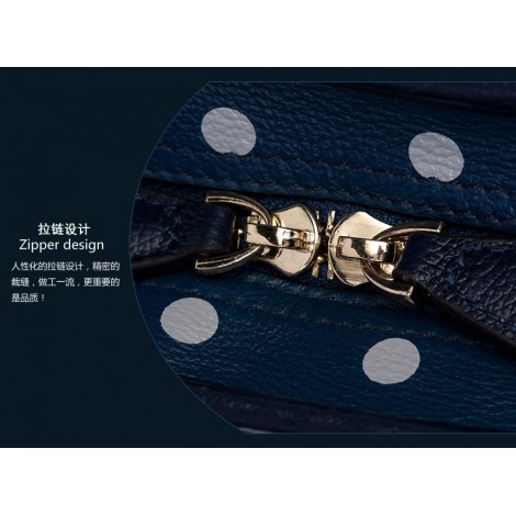 Troy Genuine Leather Tote Bag Dark Blue 75354