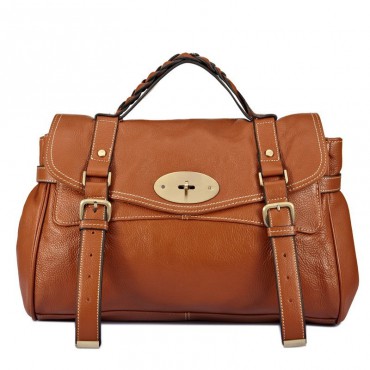 Susan Genuine Leather Satchel Bag Brown 75307