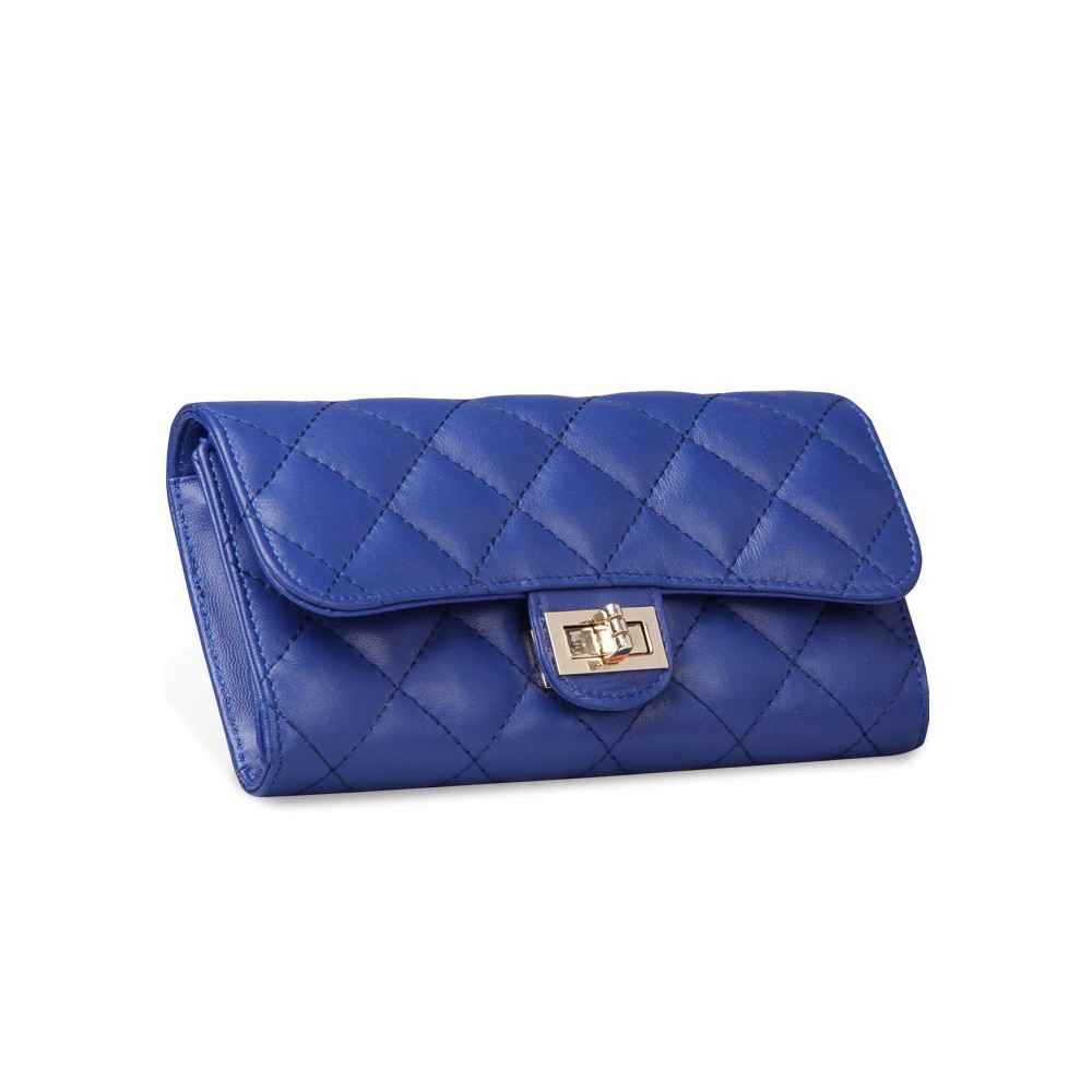 Murat Genuine Lambskin Leather Wallet Blue 65101
