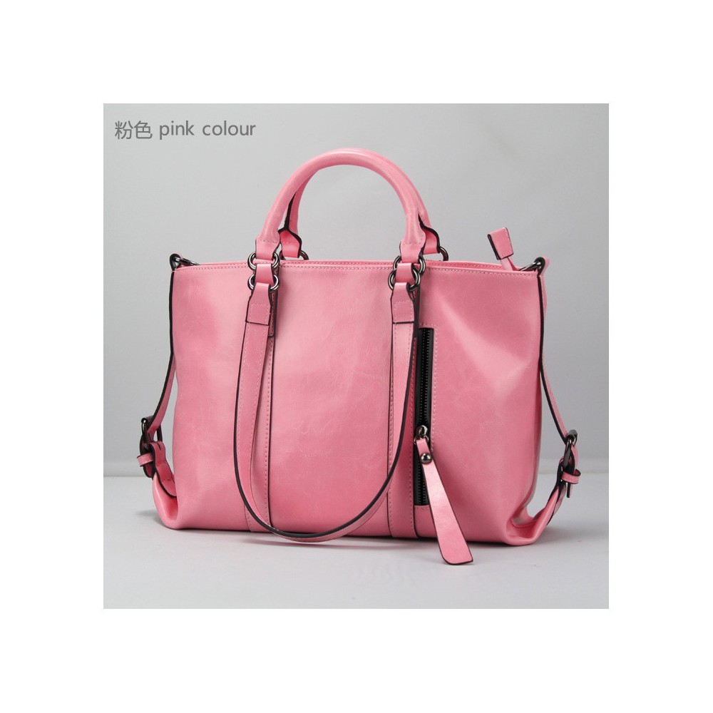 Carolina Genuine Leather Tote Bag Pink 75363