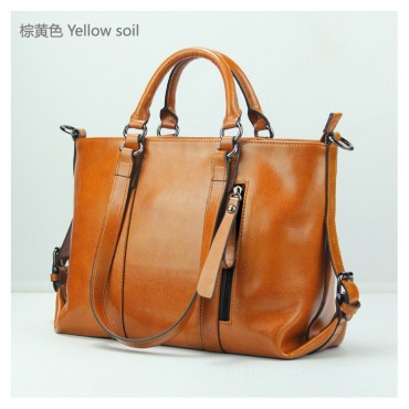 Carolina Genuine Leather Tote Bag Brown 75363