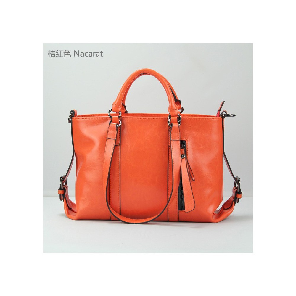 Carolina Genuine Leather Tote Bag Orange 75363