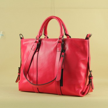 Carolina Genuine Leather Tote Bag Magenta 75363