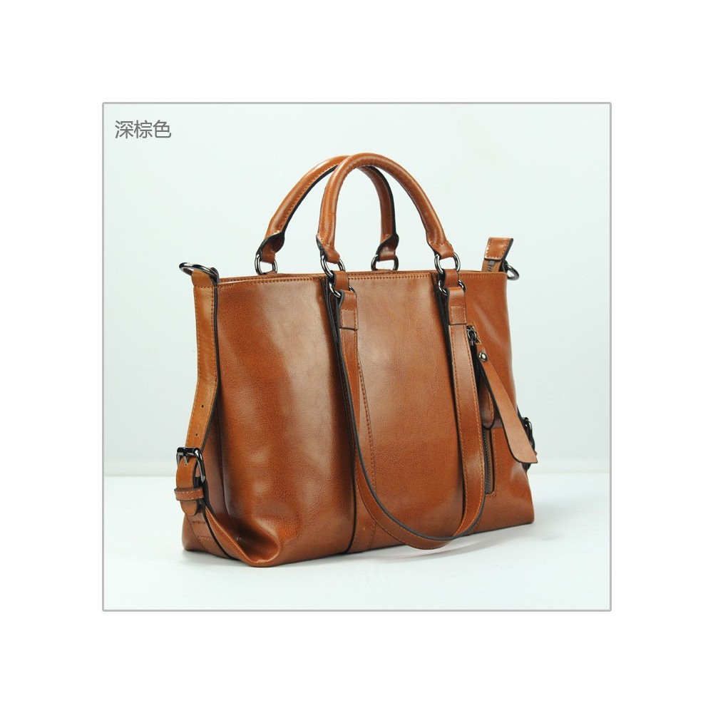 Carolina Genuine Leather Tote Bag Dark Brown 75363