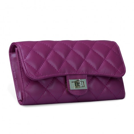 Murat Genuine Lambskin Leather Wallet Purple 65101