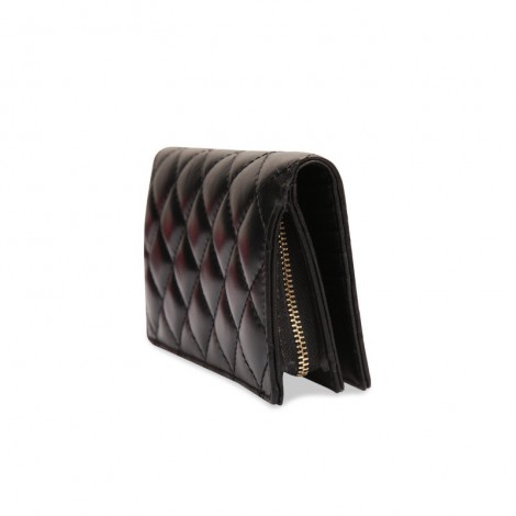 Acacie Genuine Lambskin Leather Wallet Black 65102