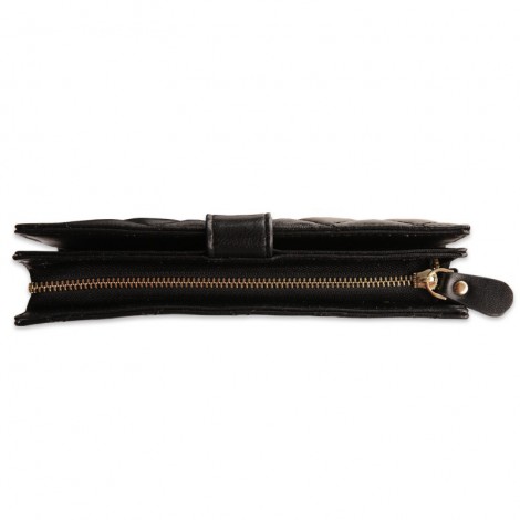 Acacie Genuine Lambskin Leather Wallet Black 65102