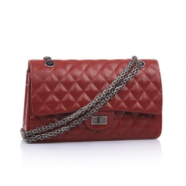 Clara Genuine Leather Shoulder Bag Dark red 75138