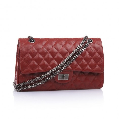 Clara Genuine Leather Shoulder Bag Dark red 75138