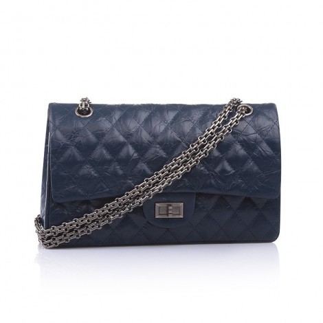 Clara Genuine Leather Shoulder Bag Dark blue 75138