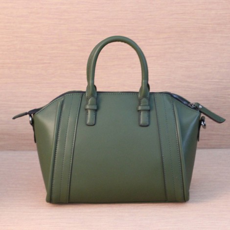 Genuine Leather Satchel Bag Green 75395