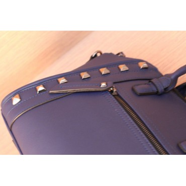 Genuine Leather Satchel Bag Blue 75395