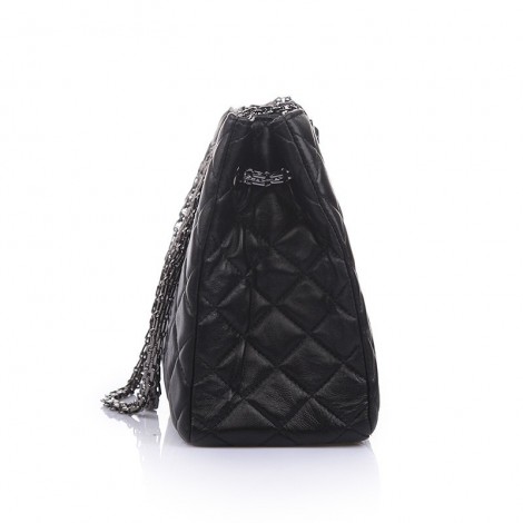 Genuine Leather Tote Bag Black 75139