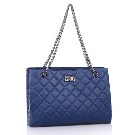 Suzie Genuine Leather Tote Bag Dark blue 75139