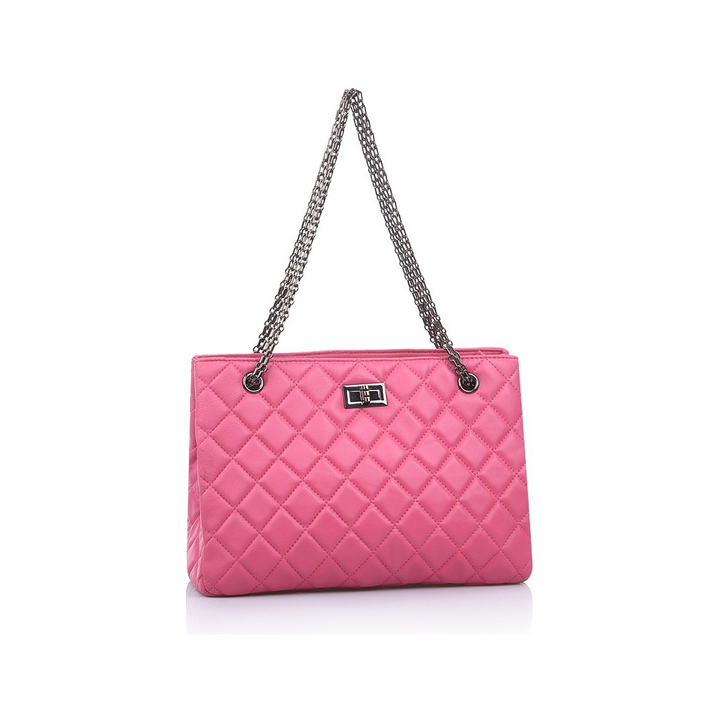 Suzie Sac à Main Shopping Cabas en Vrai Cuir de Vache Magenta 75139