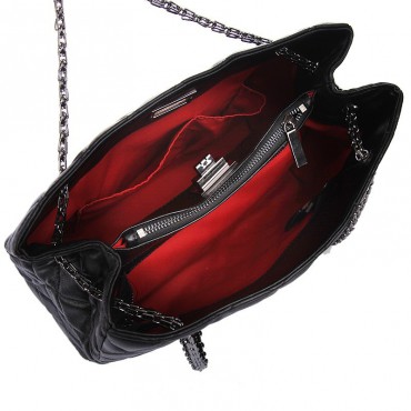 Suzie Genuine Leather Tote Bag Black 75139