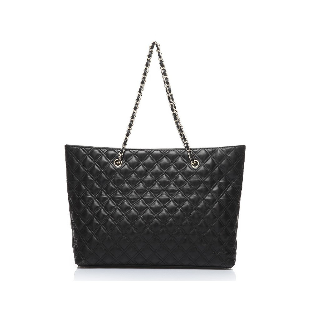 Evelyne Genuine Leather Tote Bag Black 75141
