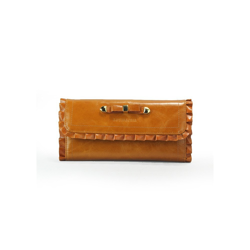 Genuine cowhide Leather Wallet Khaki 65109