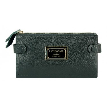 Genuine cowhide Leather Wallet Black 65110