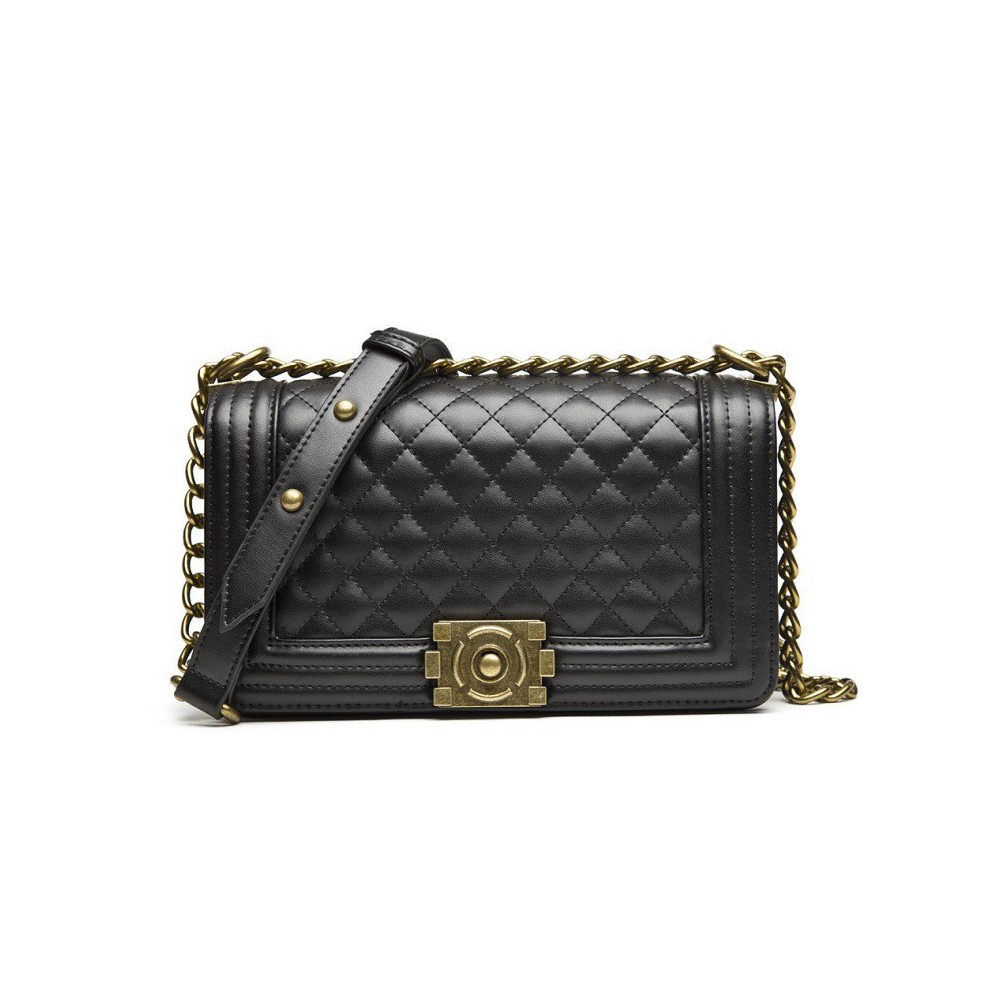 Angeline Genuine Leather Shoulder Bag Black 75145