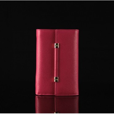 Genuine cowhide Leather Wallet  Red 65111