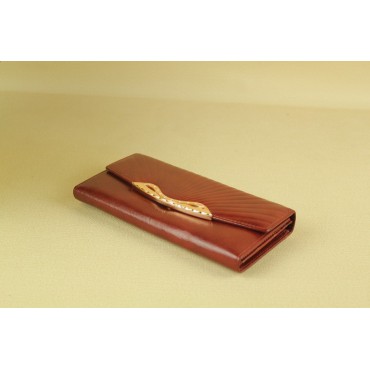 Genuine cowhide Leather Wallet Brown 65112