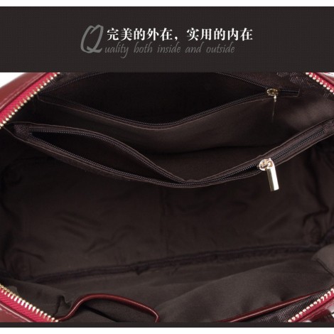 Alienor Genuine Leather Tote Bag Dark Red 75148