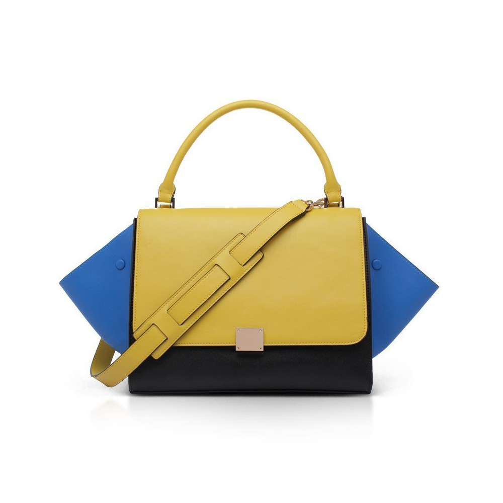 Elizabeth Genuine Leather Satchel Bag Yellow 75319