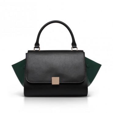 Elizabeth Genuine Leather Satchel Bag Black 75319