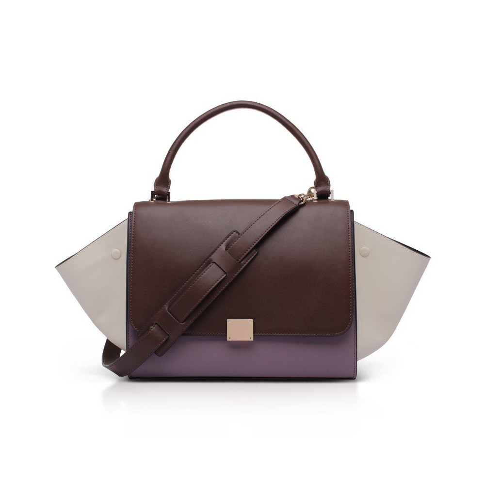 Elizabeth Genuine Leather Satchel Bag Khaki 75319