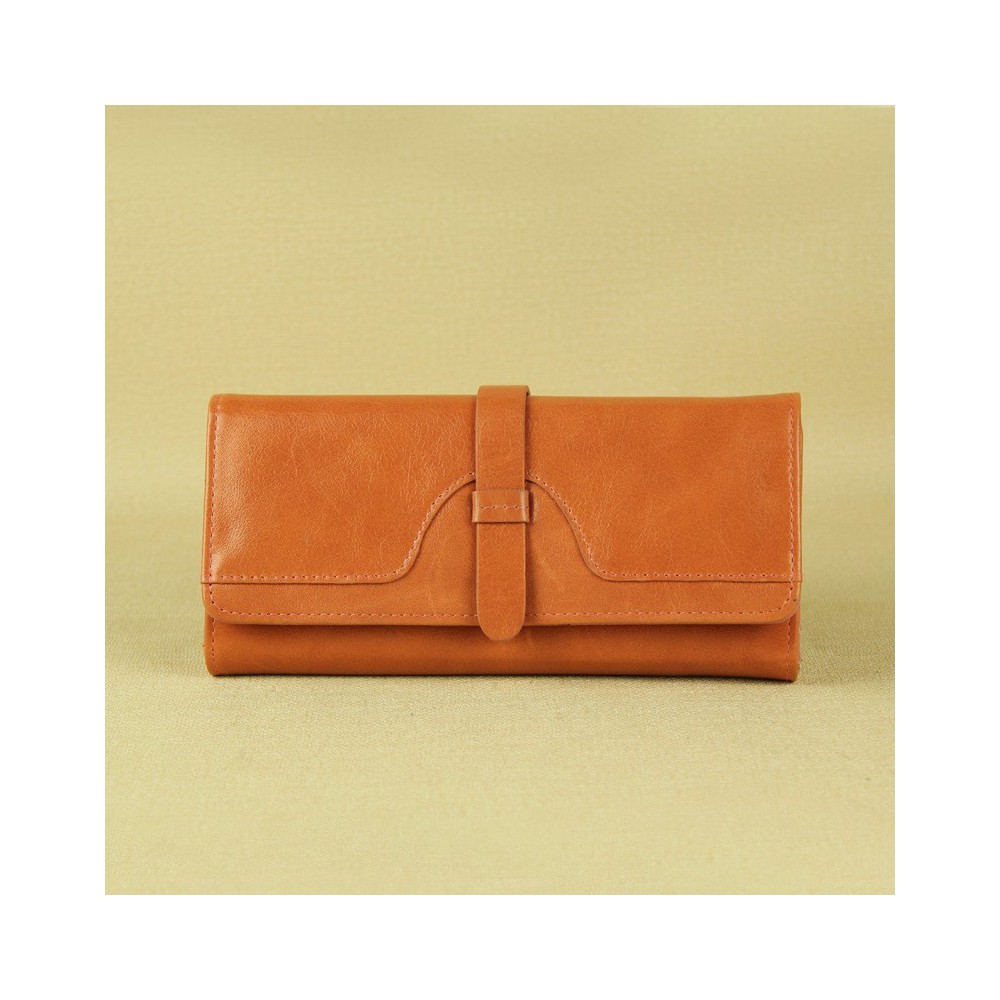 Genuine Cowhide Leather Wallet Camel Color 65113