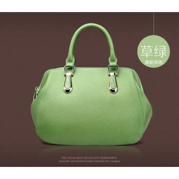 Genuine Leather Tote Bag Green 75557
