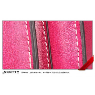 Genuine Leather Tote Bag Magenta 75558