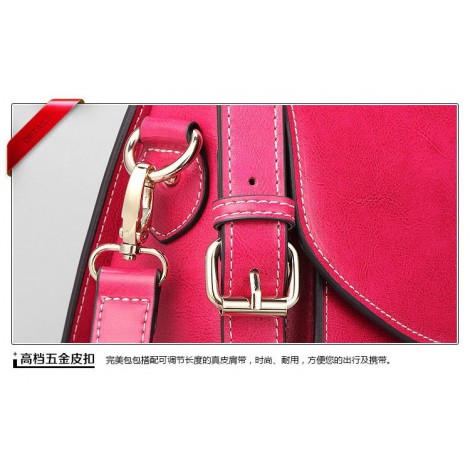 Genuine Leather Tote Bag Magenta 75558