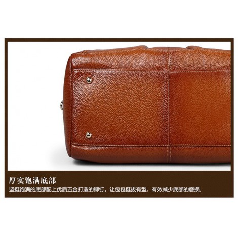 Genuine Leather Tote Bag Brown 75562