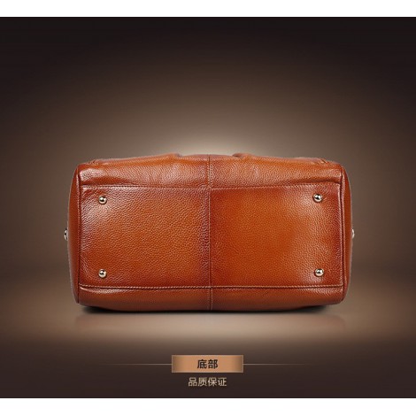 Genuine Leather Tote Bag Brown 75562