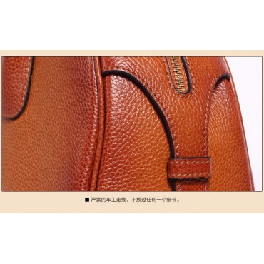Genuine Leather Tote Bag Brown 75563