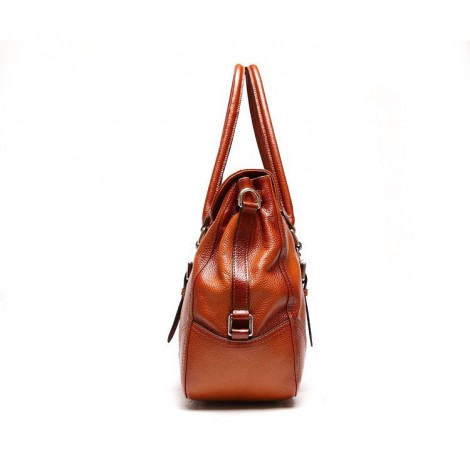 Genuine Leather Tote Bag Brown 75566