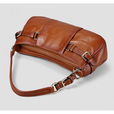 Genuine Leather Tote Bag Brown 75568