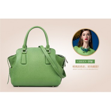 Genuine Leather Tote Bag Green 75569
